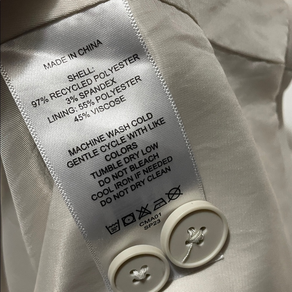🛑NOT FOR SALE 🛑SOLD🛑Quince Women's Cropped Jacket Beige Blazer Sz Medium - Picture 12 of 14